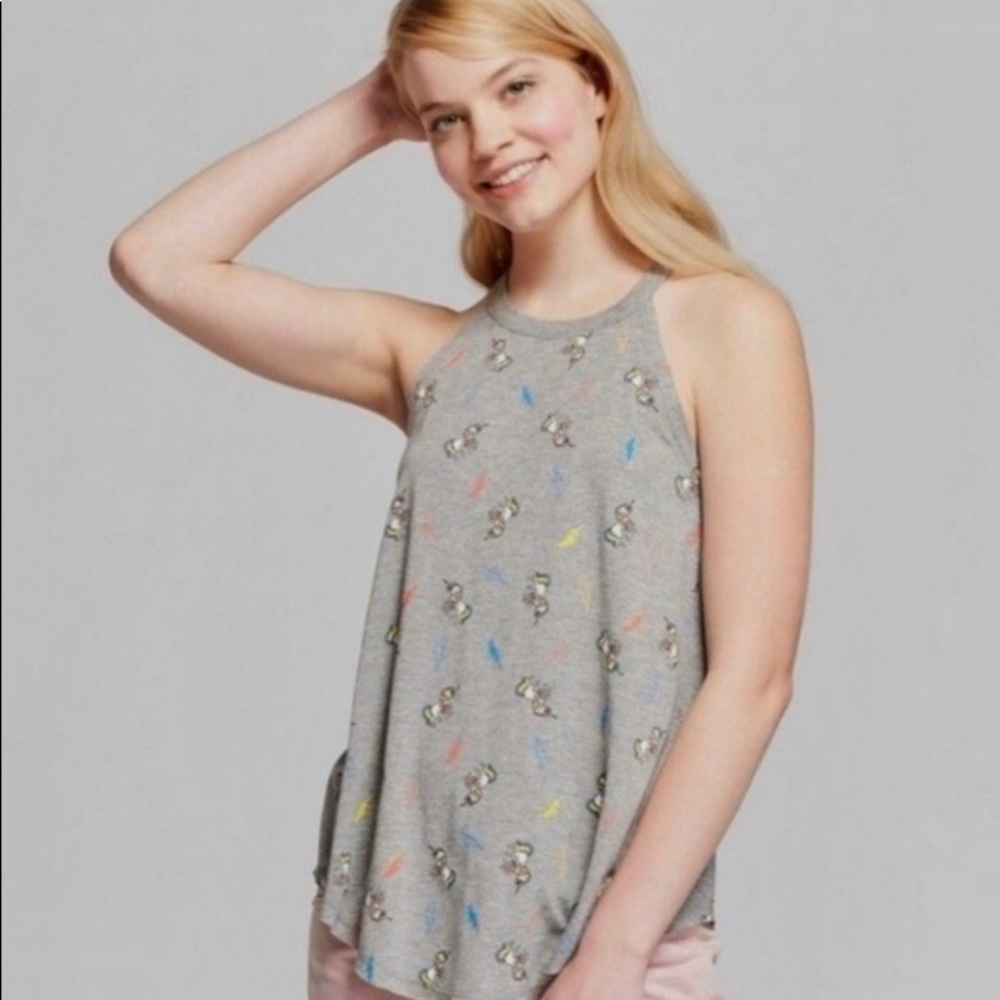 Modern Lux Unicorn Lightning Tank Top Gray XS
